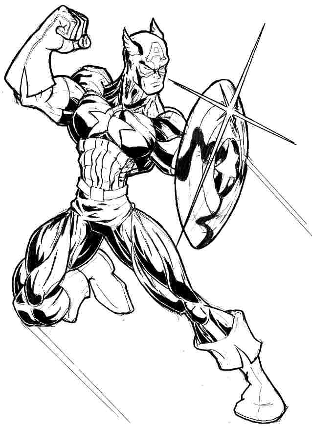Dessin à colorier: Captain America (Super-héros) #76752 - Coloriages à Imprimer Gratuits