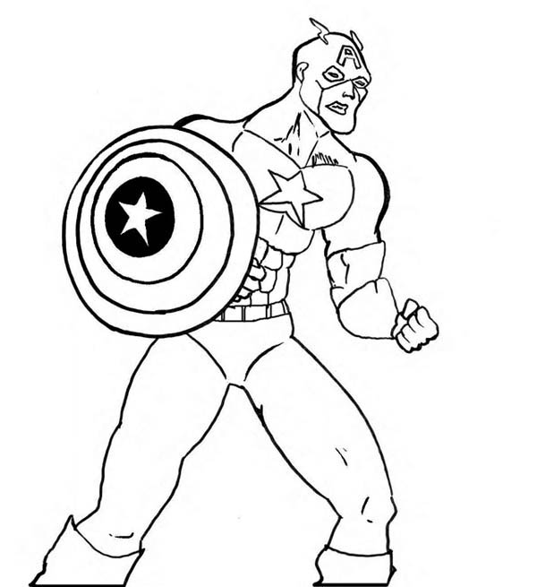Dessin à colorier: Captain America (Super-héros) #76760 - Coloriages à Imprimer Gratuits