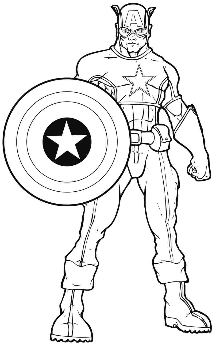 Dessin à colorier: Captain America (Super-héros) #76769 - Coloriages à Imprimer Gratuits