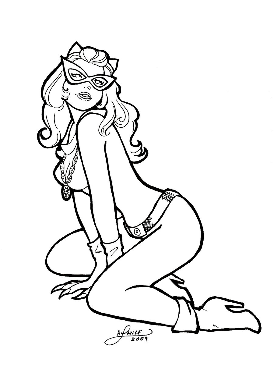 Dessin à colorier: Catwoman (Super-héros) #78049 - Coloriages à Imprimer Gratuits