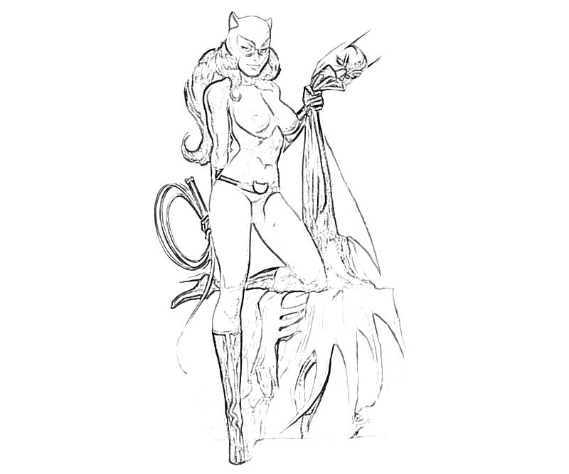 Dessin à colorier: Catwoman (Super-héros) #78060 - Coloriages à Imprimer Gratuits
