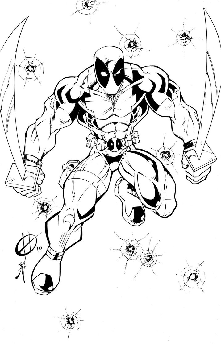 Dessin à colorier: Deadpool (Super-héros) #82827 - Coloriages à Imprimer Gratuits