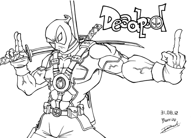 Dessin à colorier: Deadpool (Super-héros) #82896 - Coloriages à Imprimer Gratuits