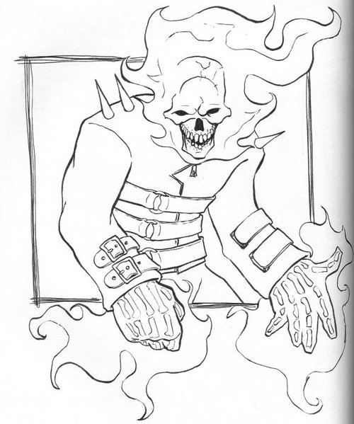 Dessin à colorier: Ghost Rider (Super-héros) #82033 - Coloriages à Imprimer Gratuits