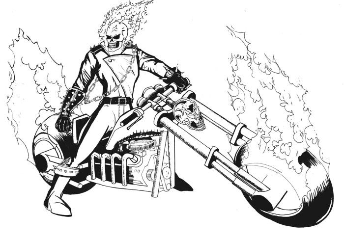 Dessin à colorier: Ghost Rider (Super-héros) #82057 - Coloriages à Imprimer Gratuits