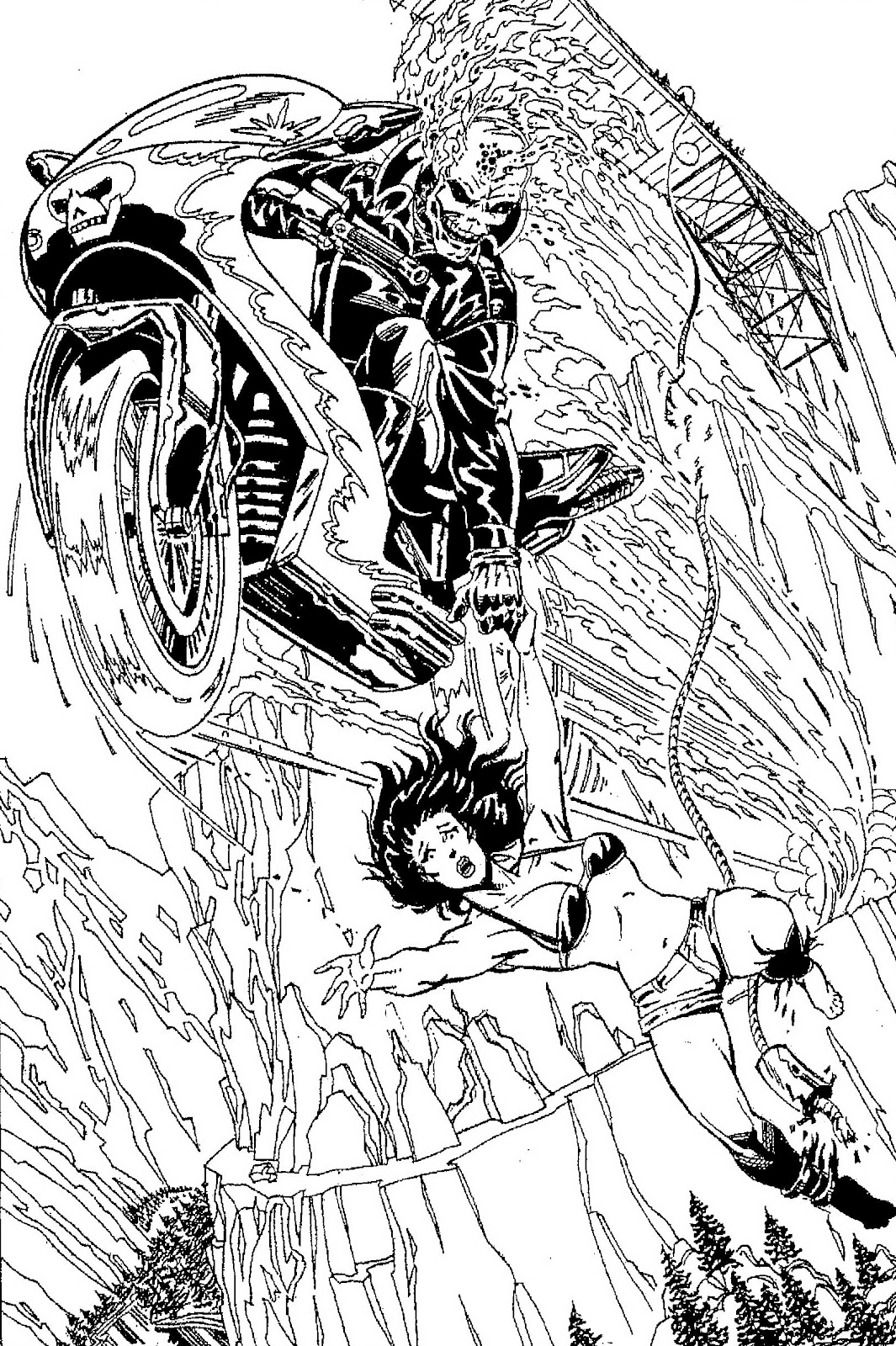 Dessin à colorier: Ghost Rider (Super-héros) #82067 - Coloriages à Imprimer Gratuits