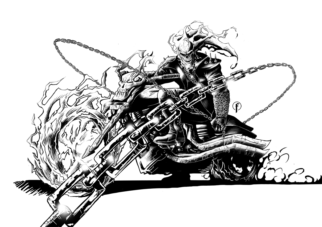 Dessin à colorier: Ghost Rider (Super-héros) #82077 - Coloriages à Imprimer Gratuits