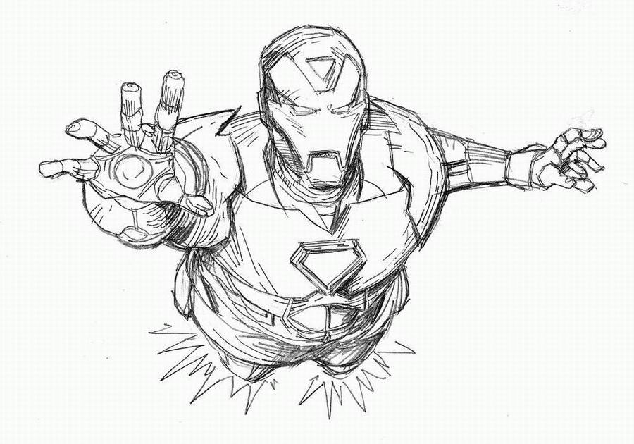 Dessin à colorier: Iron Man (Super-héros) #80562 - Coloriages à Imprimer Gratuits