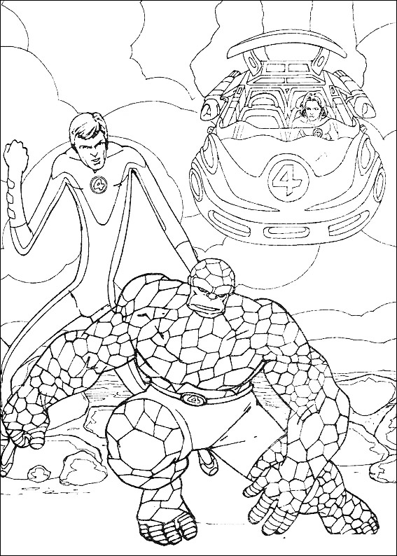 Dessin à colorier: Quatre Fantastiques (Super-héros) #76387 - Coloriages à Imprimer Gratuits