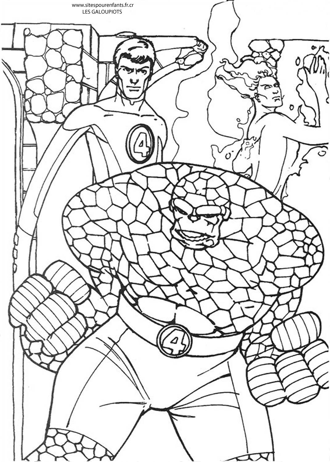 Dessin à colorier: Quatre Fantastiques (Super-héros) #76401 - Coloriages à Imprimer Gratuits
