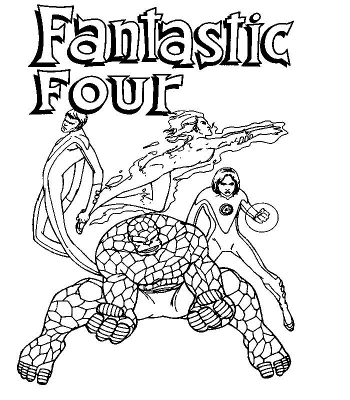 Dessin à colorier: Quatre Fantastiques (Super-héros) #76445 - Coloriages à Imprimer Gratuits