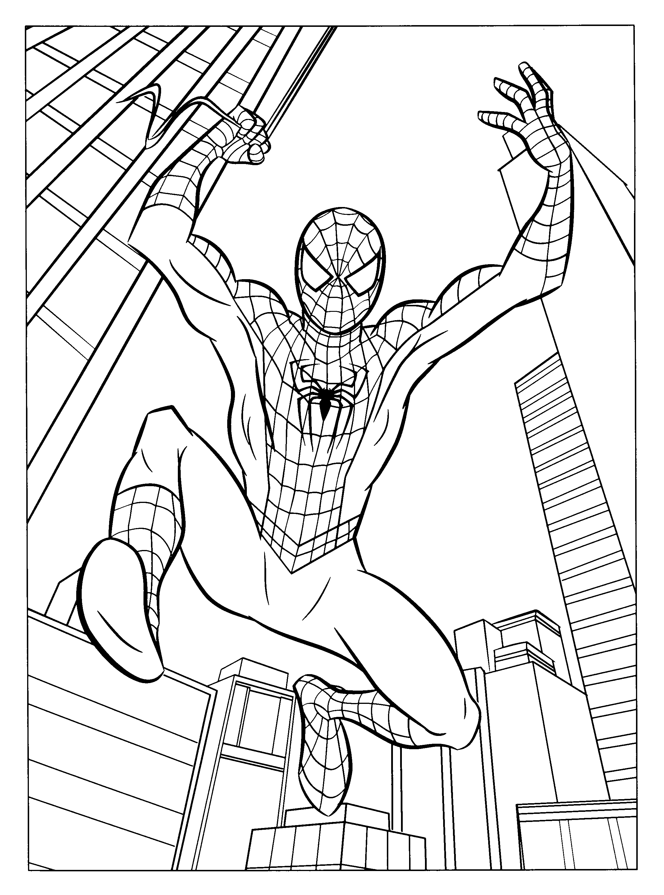 Dessin à colorier: Spiderman (Super-héros) #78640 - Coloriages à Imprimer Gratuits