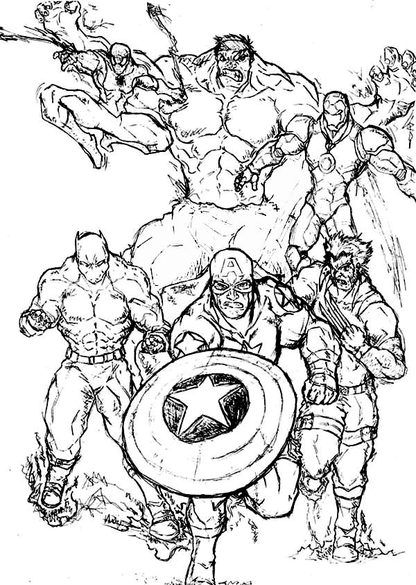 Dessin à colorier: Super Héros Marvel (Super-héros) #79612 - Coloriages à Imprimer Gratuits