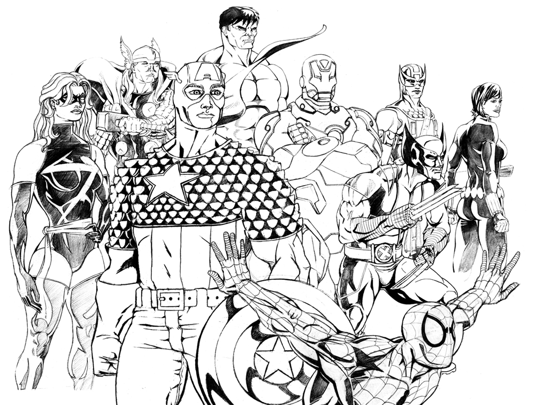 Dessin à colorier: Super Héros Marvel (Super-héros) #79953 - Coloriages à Imprimer Gratuits