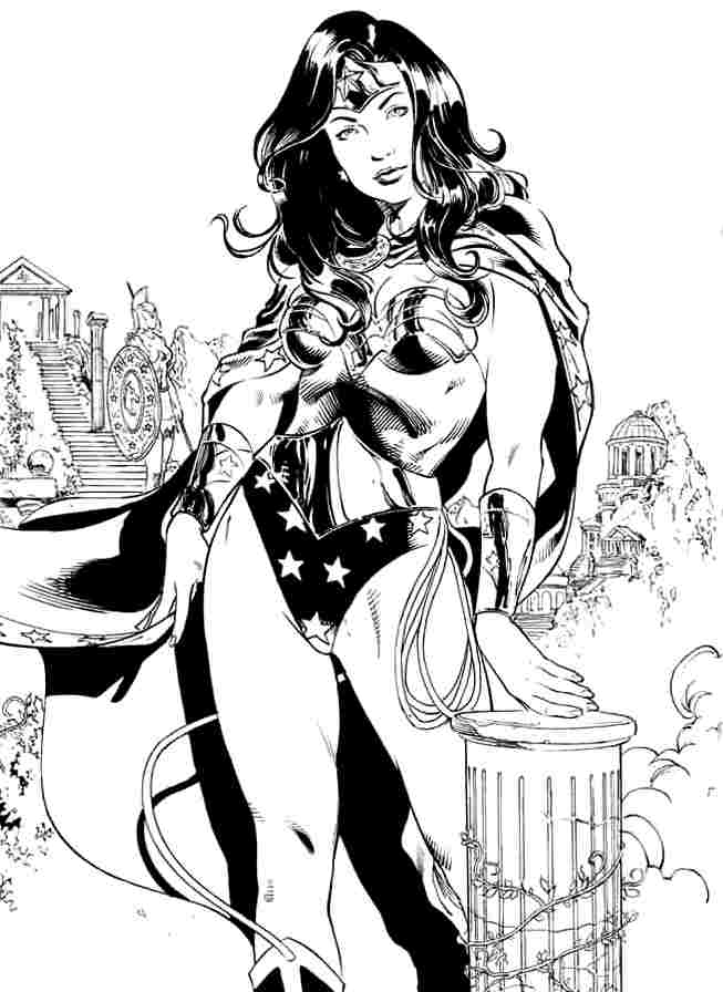 Dessin à colorier: Wonder Woman (Super-héros) #74646 - Coloriages à Imprimer Gratuits