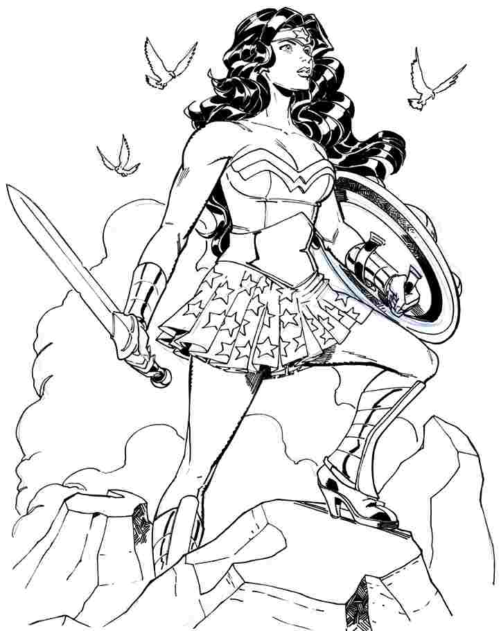 Dessin à colorier: Wonder Woman (Super-héros) #74655 - Coloriages à Imprimer Gratuits