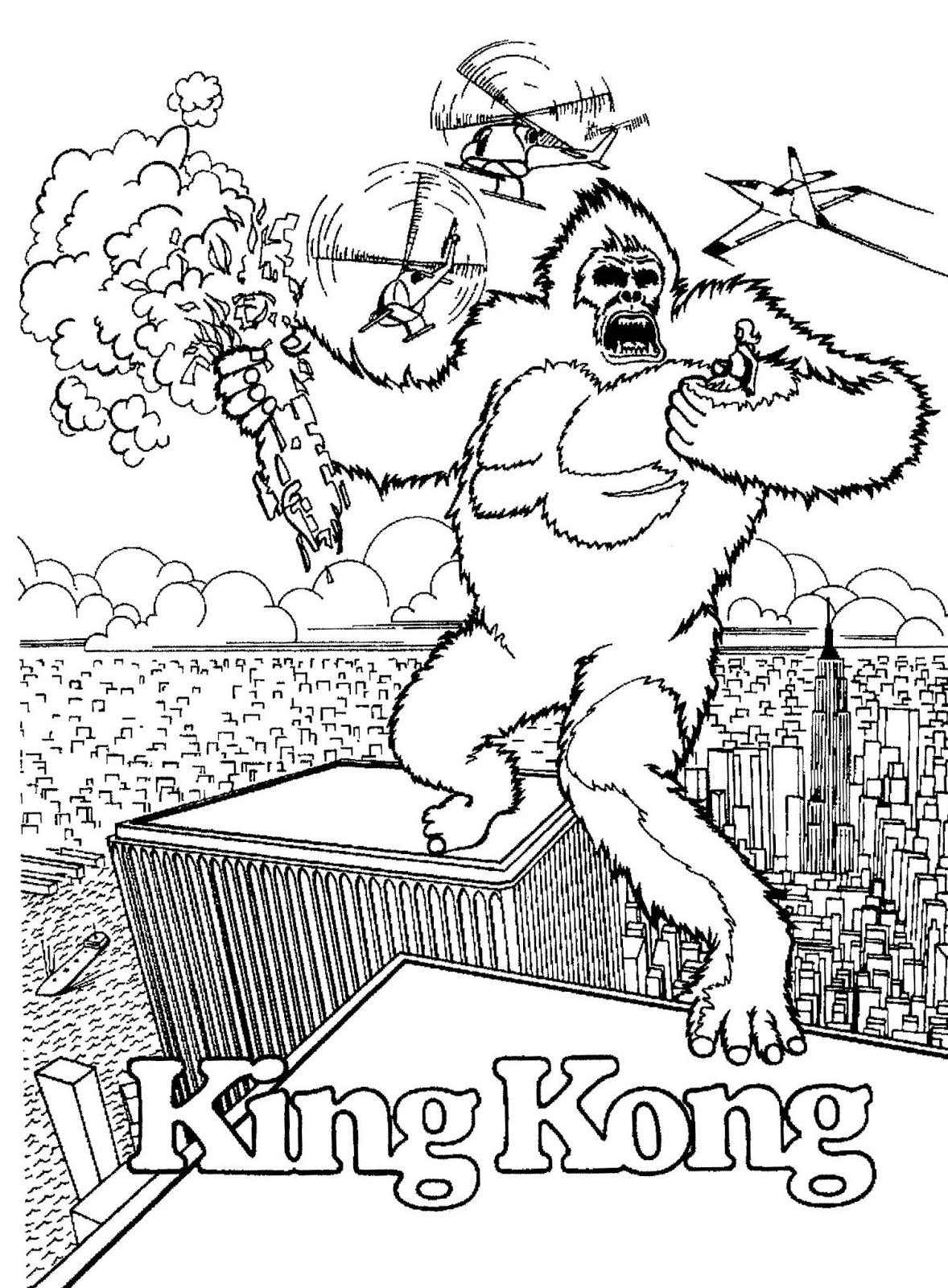 Dessin à colorier: King Kong (Super-vilains) #79188 - Coloriages à Imprimer Gratuits