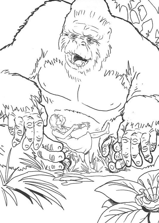 Dessin à colorier: King Kong (Super-vilains) #79202 - Coloriages à Imprimer Gratuits