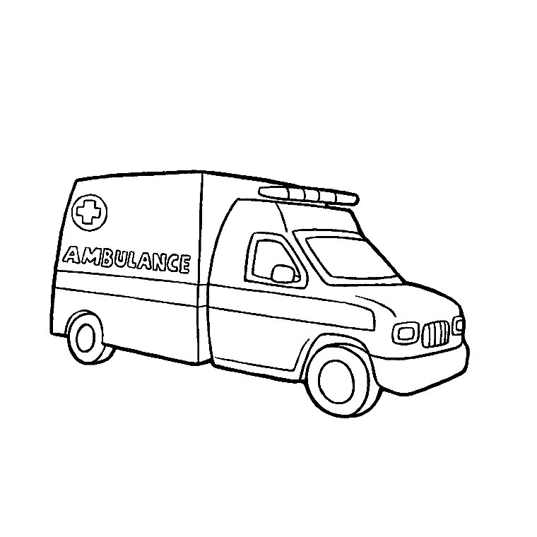 Dessin à colorier: Ambulance (Transport) #136755 - Coloriages à Imprimer Gratuits