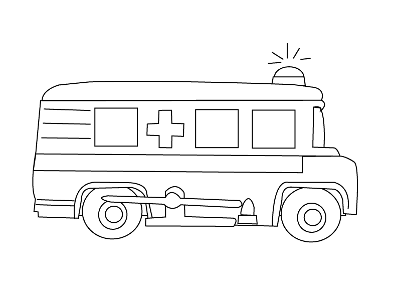 Dessin à colorier: Ambulance (Transport) #136771 - Coloriages à Imprimer Gratuits