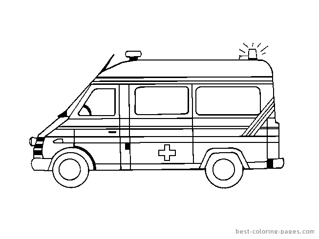Dessin à colorier: Ambulance (Transport) #136790 - Coloriages à Imprimer Gratuits