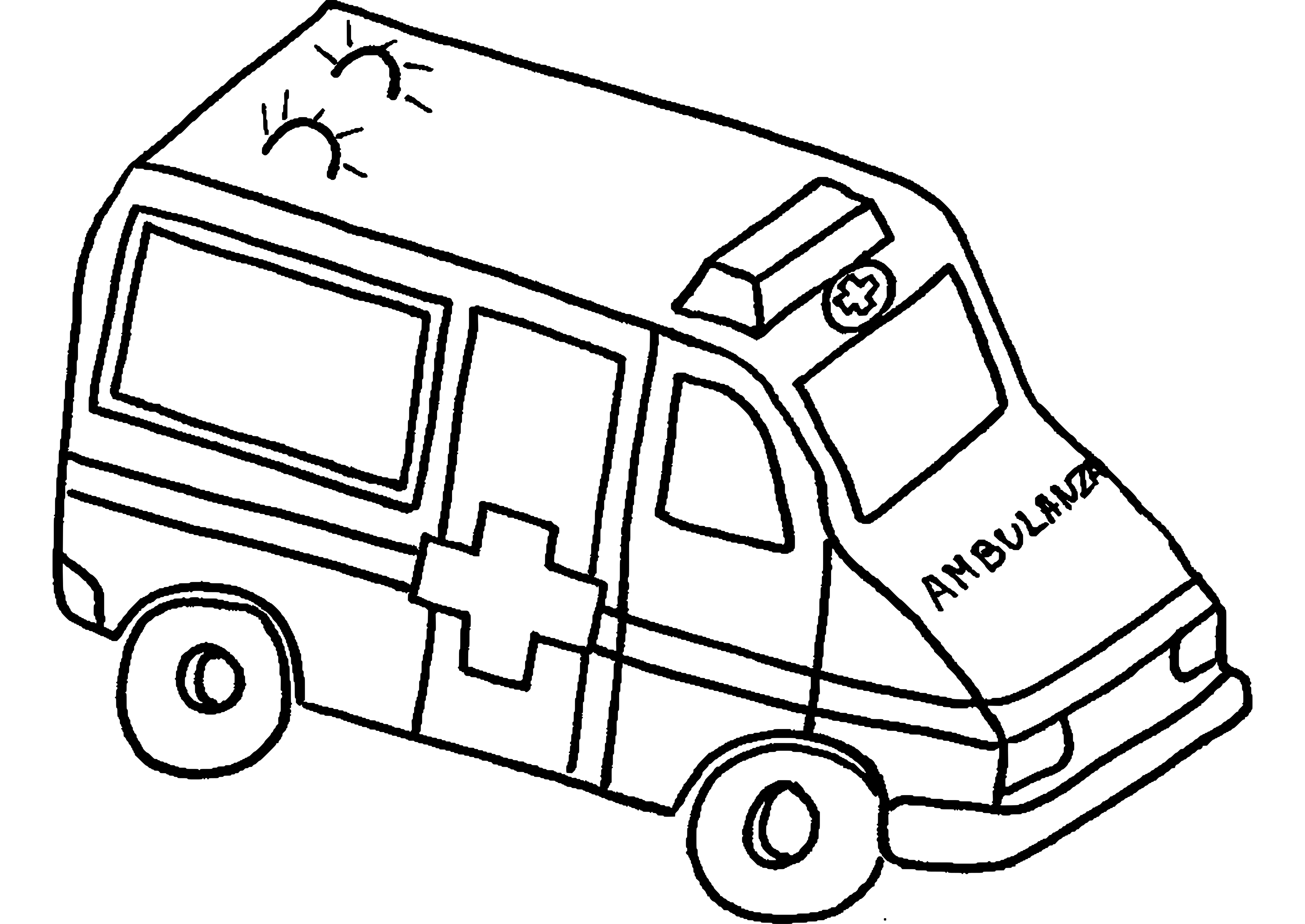 Dessin à colorier: Ambulance (Transport) #136851 - Coloriages à Imprimer Gratuits