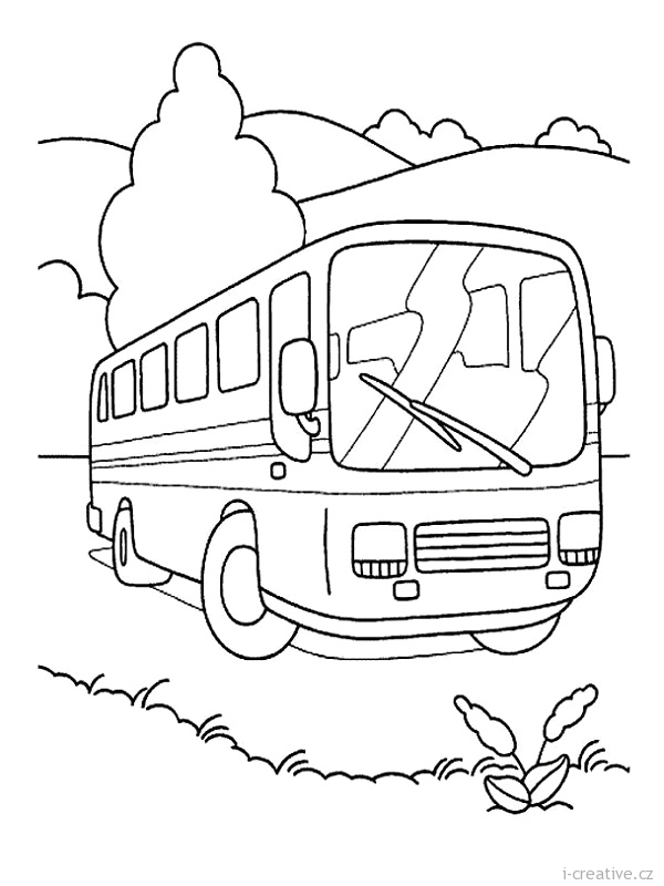Dessin à colorier: Autobus / Autocar (Transport) #135308 - Coloriages à Imprimer Gratuits