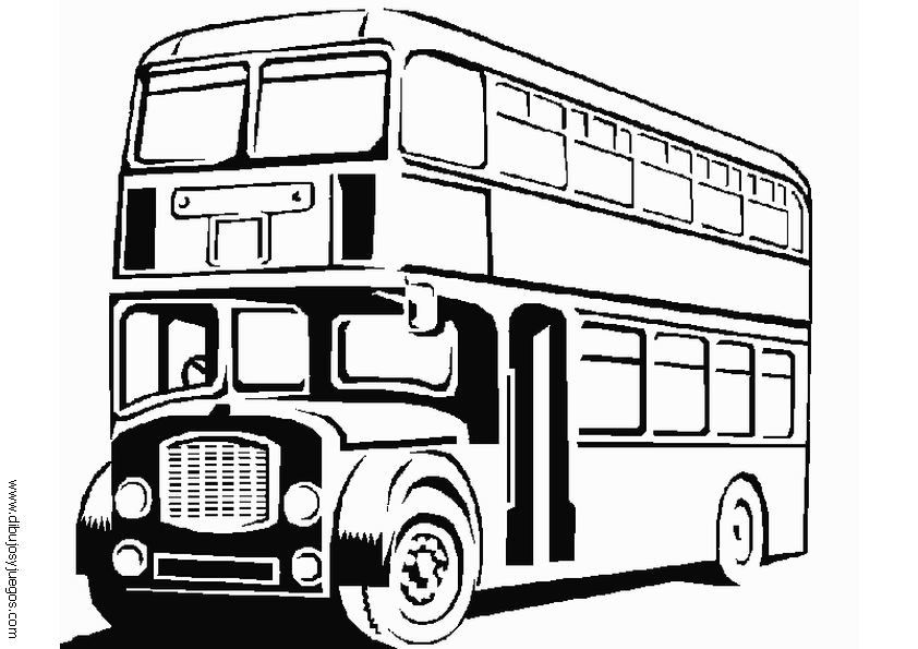 Dessin à colorier: Autobus / Autocar (Transport) #135468 - Coloriages à Imprimer Gratuits