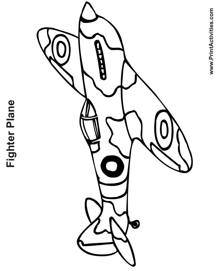 Dessin à colorier: Avion militaires (Transport) #141095 - Coloriages à Imprimer Gratuits