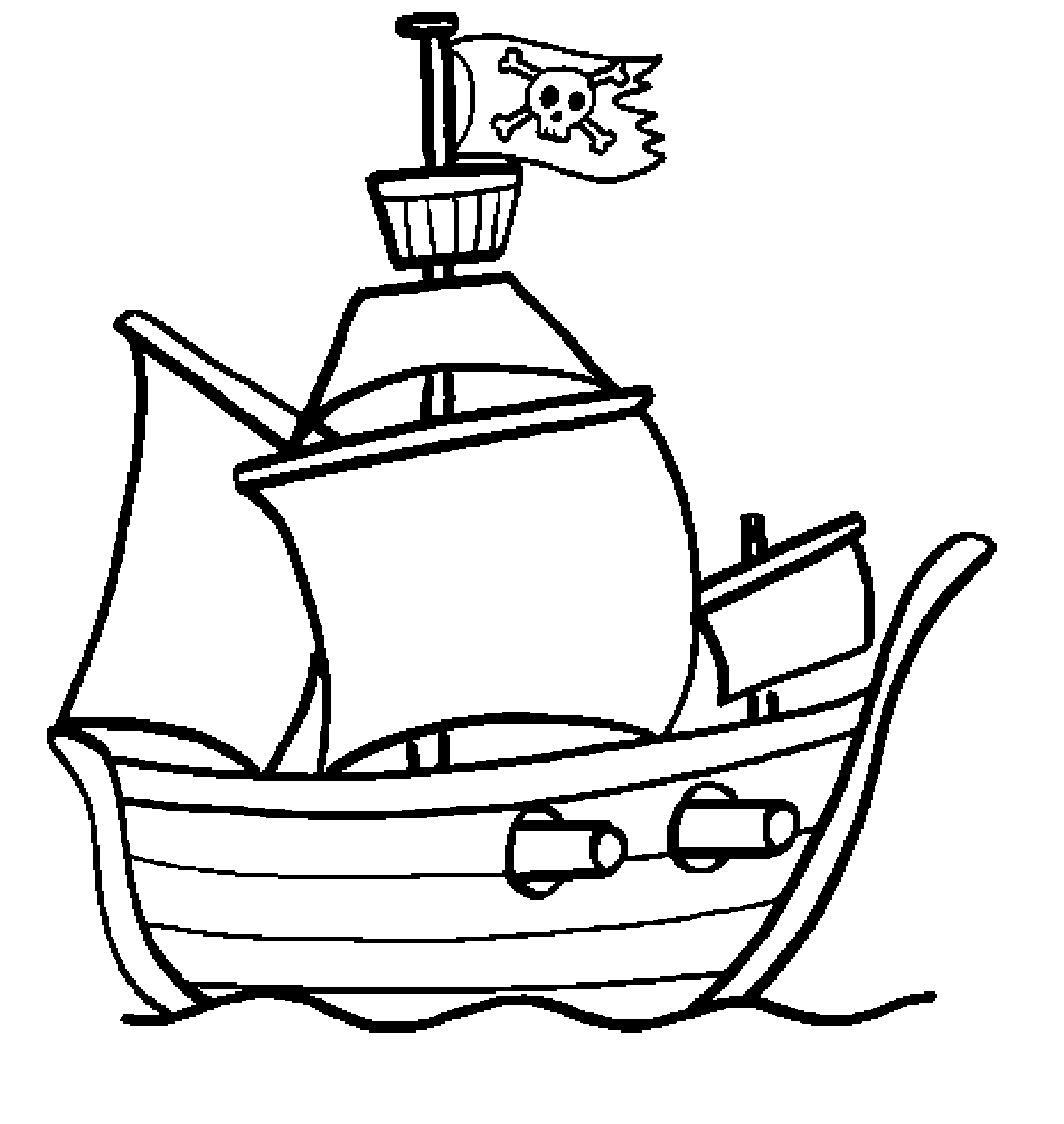Dessin à colorier: Bateau pirate (Transport) #138223 - Coloriages à Imprimer Gratuits
