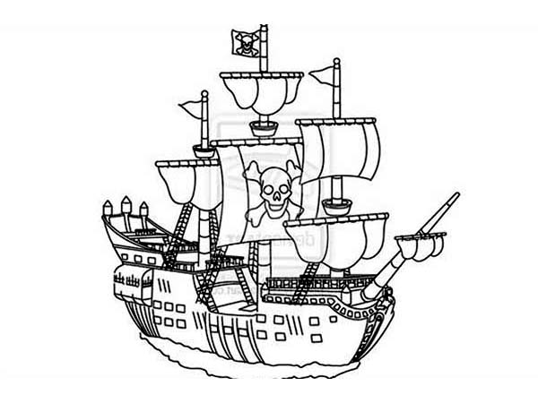 Dessin à colorier: Bateau pirate (Transport) #138305 - Coloriages à Imprimer Gratuits