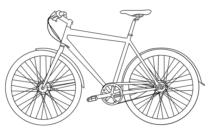Dessin à colorier: Bicyclette / Vélo (Transport) #136939 - Coloriages à Imprimer Gratuits