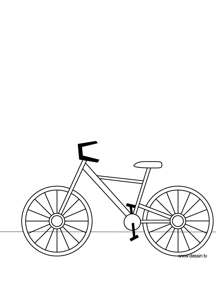 Dessin à colorier: Bicyclette / Vélo (Transport) #136956 - Coloriages à Imprimer Gratuits