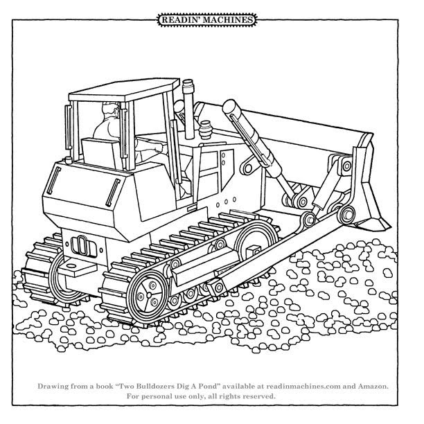 Dessin à colorier: Bulldozer / Pelle Mécanique (Transport) #141704 - Coloriages à Imprimer Gratuits