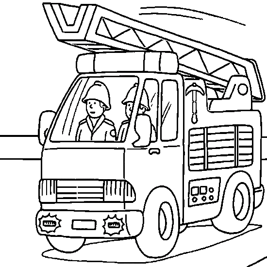 Dessin à colorier: Camion de Pompier (Transport) #135810 - Coloriages à Imprimer Gratuits