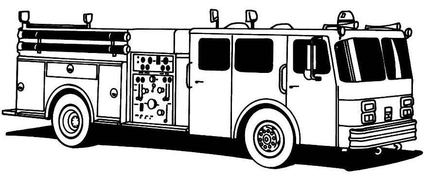 Dessin à colorier: Camion de Pompier (Transport) #135815 - Coloriages à Imprimer Gratuits
