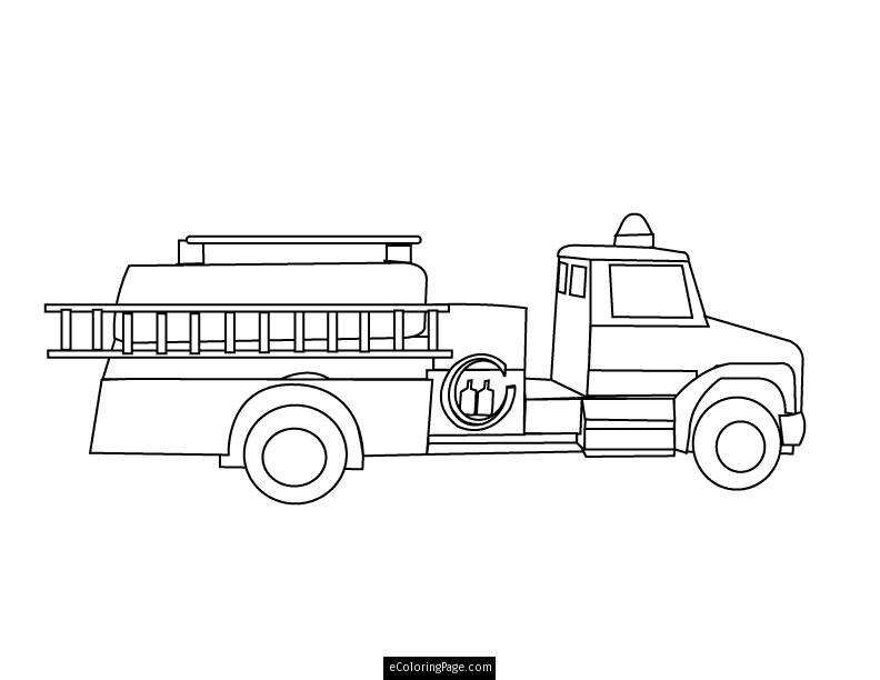 Dessin à colorier: Camion de Pompier (Transport) #135832 - Coloriages à Imprimer Gratuits