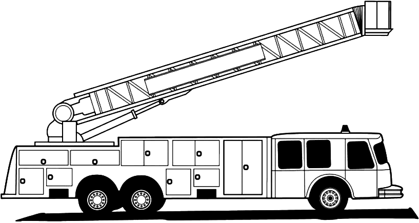Dessin à colorier: Camion de Pompier (Transport) #135852 - Coloriages à Imprimer Gratuits