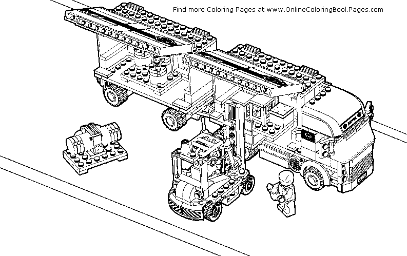 Dessin à colorier: Camion de Pompier (Transport) #135867 - Coloriages à Imprimer Gratuits
