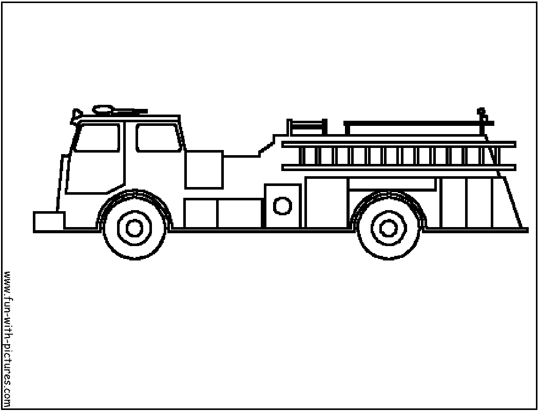 Dessin à colorier: Camion de Pompier (Transport) #135886 - Coloriages à Imprimer Gratuits