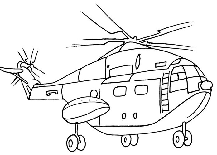 Dessin à colorier: Helicoptère (Transport) #136101 - Coloriages à Imprimer Gratuits