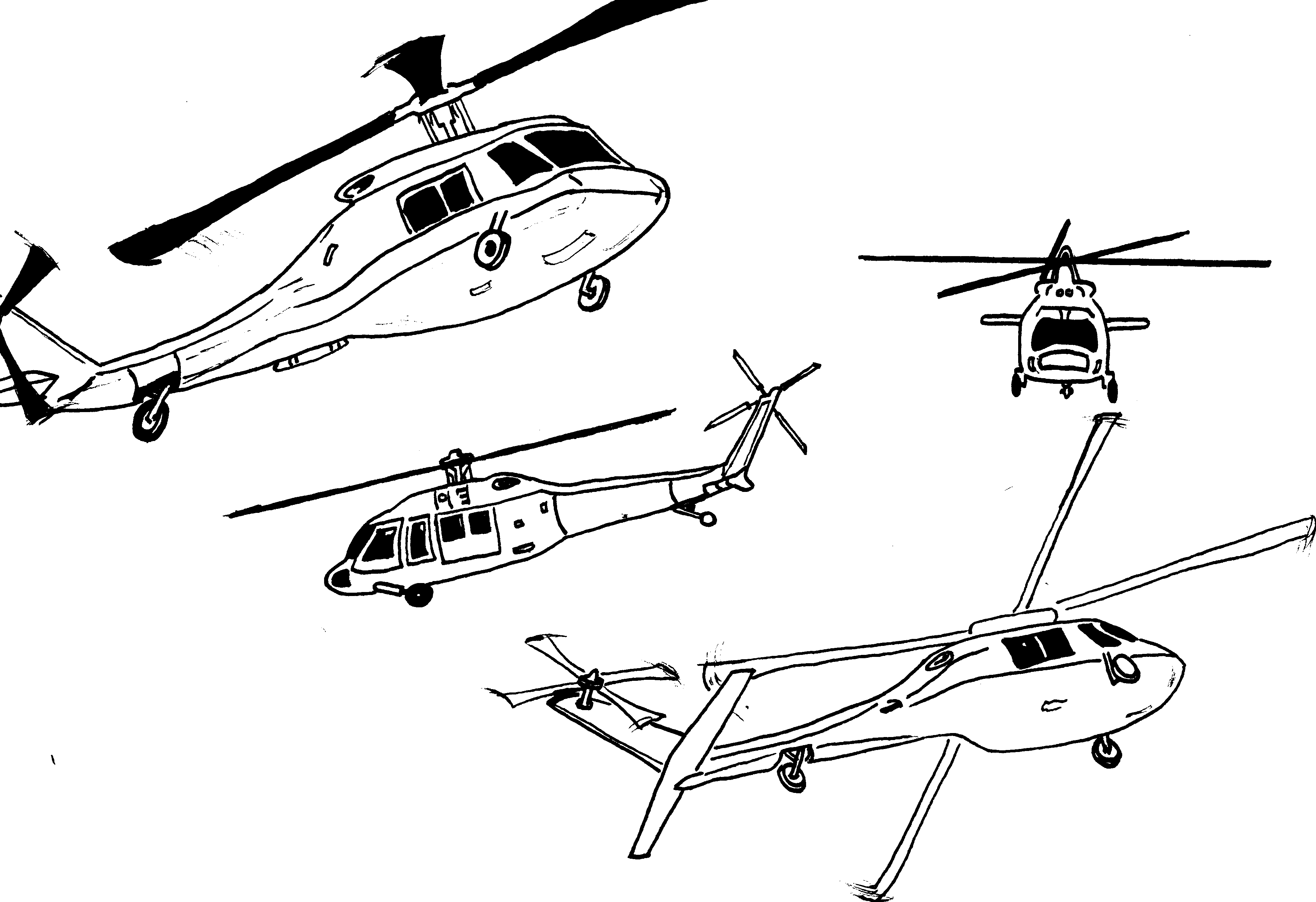 Dessin à colorier: Helicoptère (Transport) #136148 - Coloriages à Imprimer Gratuits