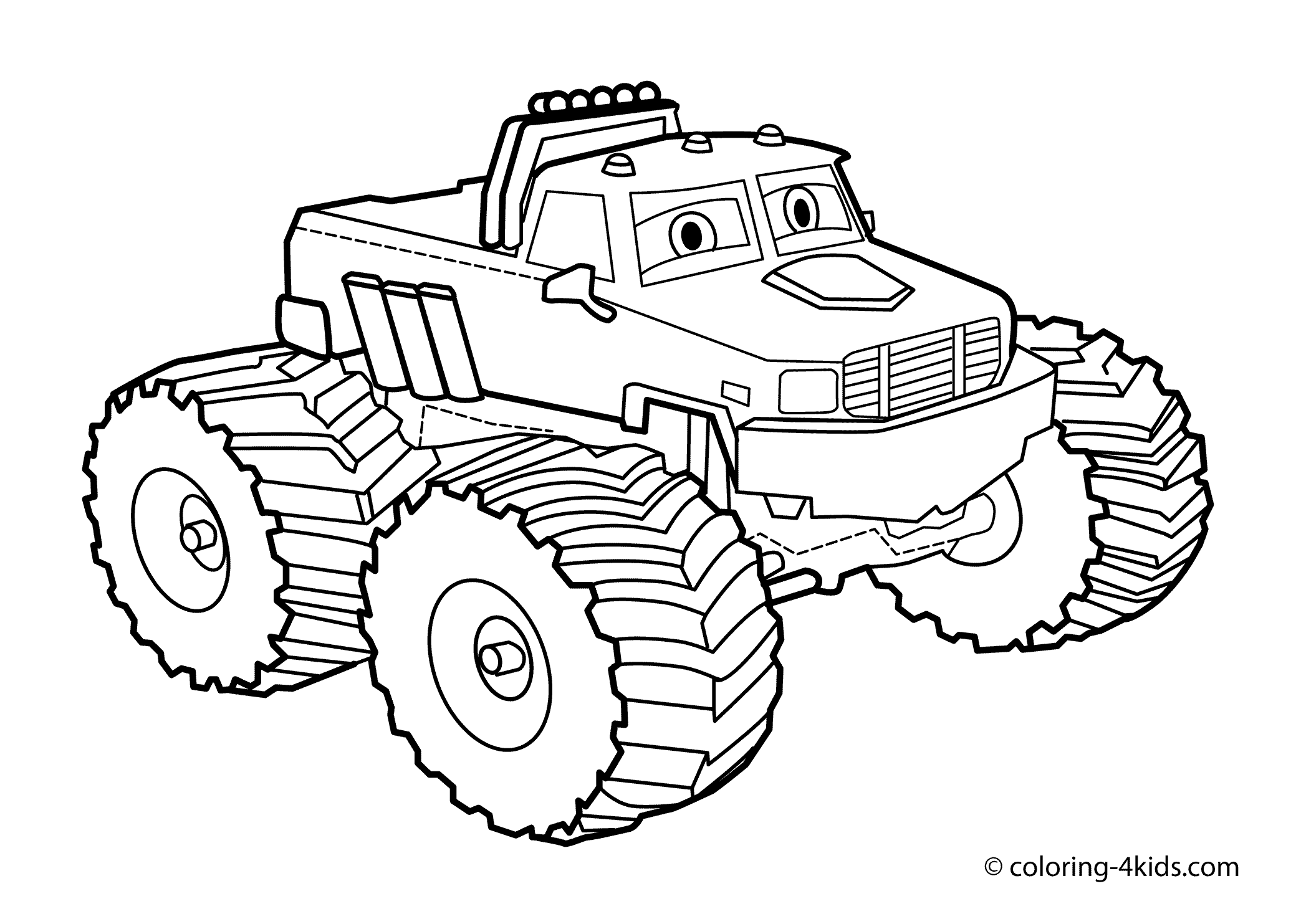 Dessin à colorier: Monster Truck (Transport) #141317 - Coloriages à Imprimer Gratuits