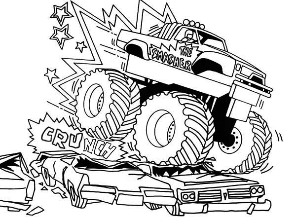 Dessin à colorier: Monster Truck (Transport) #141322 - Coloriages à Imprimer Gratuits