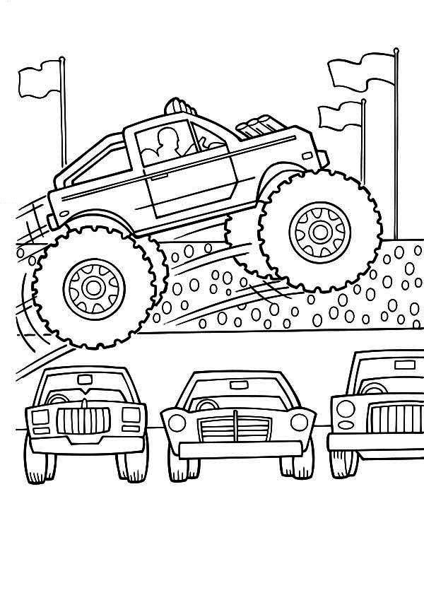 Dessin à colorier: Monster Truck (Transport) #141330 - Coloriages à Imprimer Gratuits
