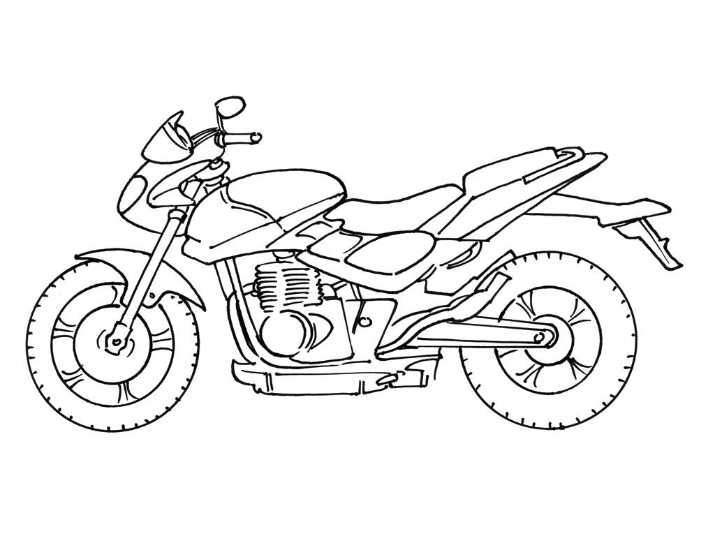 Dessin à colorier: Moto (Transport) #136265 - Coloriages à Imprimer Gratuits