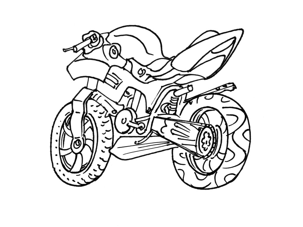 Dessin à colorier: Moto (Transport) #136297 - Coloriages à Imprimer Gratuits