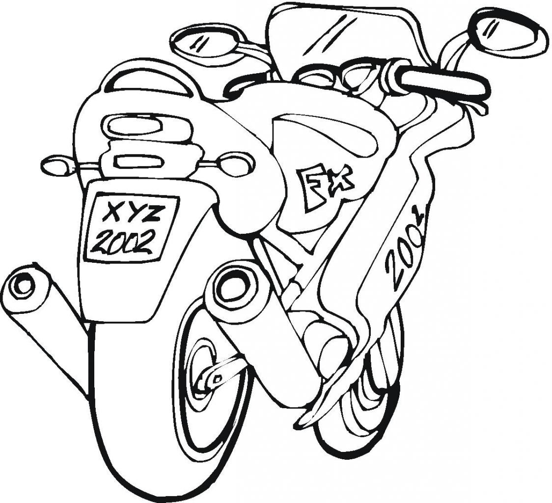 Dessin à colorier: Moto (Transport) #136298 - Coloriages à Imprimer Gratuits