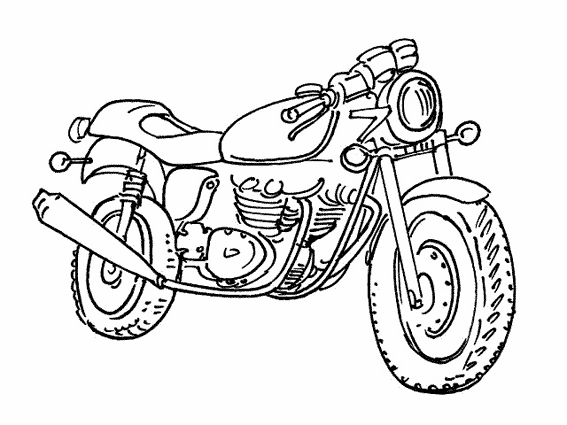 Dessin à colorier: Moto (Transport) #136316 - Coloriages à Imprimer Gratuits