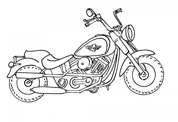 Dessin à colorier: Moto (Transport) #136320 - Coloriages à Imprimer Gratuits